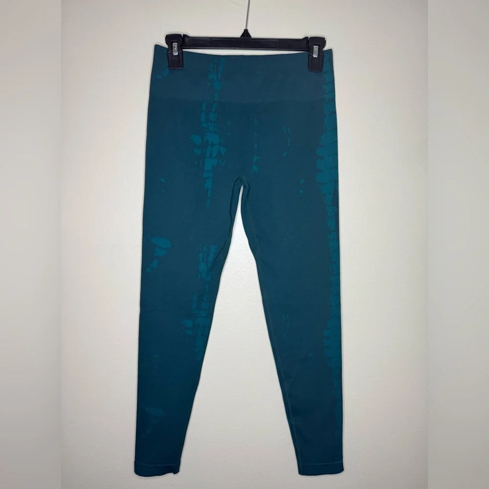 Aurola Seamless Workout Leggings Teal Pattern High Waist Gym Yoga